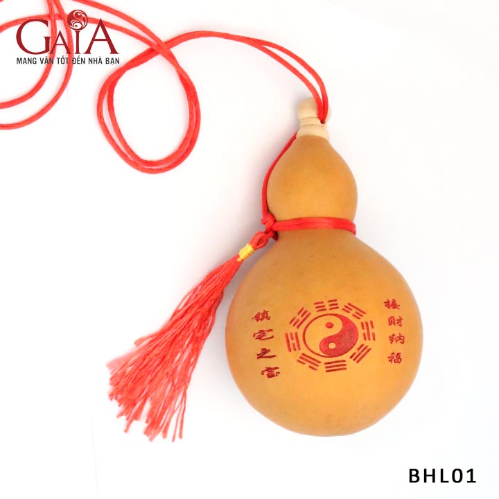Trái bầu hồ lô tự nhiên phong thuỷ còn hạt bên trong 12 x 7.5cm (hoạ tiết giao ngẫu nhiên)
